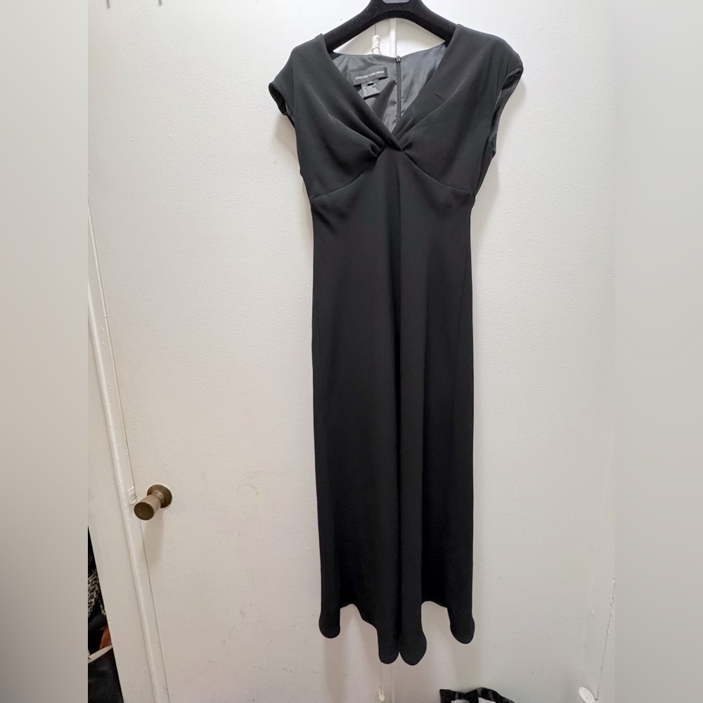 Vintage Jones New York Sweetheart neck black midi dress 6